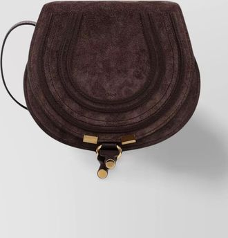 Chlo&eacute; small saddle suede crossbody bag