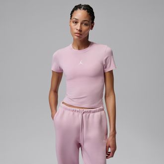 Nike Jordan Womens Jordan Essentials T-Shirt in Pink | II9928-676