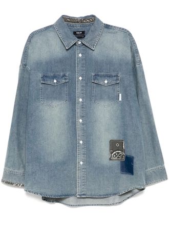 Five CM patched shirt - Blue