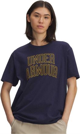 Under Armour Dames/Dames Varsity Oversized T-shirt (Marine/Goud)