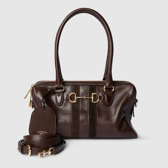 Gucci Borsetto Medium Boston Bag, Brown, Leather