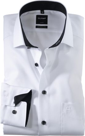Olymp Businesshemd OLYMP Luxor modern fit, Herren, Gr. 37, N-Gr, weiss (wei&szlig;), Web, Obermaterial: 100% Baumwolle, Hemden Businesshemd