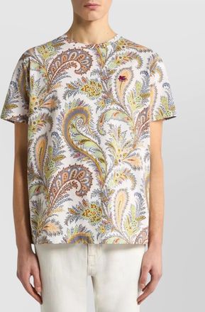 Etro floral and paisley print short sleeve top