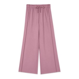Oltre Broeken, Dames, Roze, L, Polyester, Wijde Joggers met Paspel