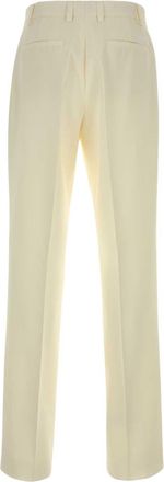 Versace Mens Ivory Wool Blend Pant Offwhite Exterior: Nylon Pantaloni Trousers
