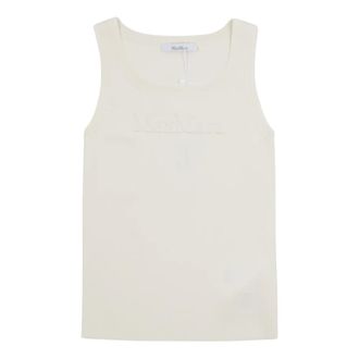 Max Mara Sleeveless Tops, female, White, Size: XS Pentola Tank Top