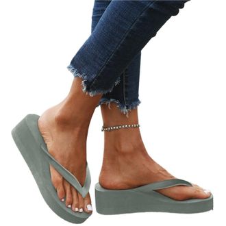 Generic Womens Platform Flip Flops Wedge Sandals Casual Dressy Womans Summer Sandals Comfortable Arch Support Cushion Walking Shoes Ladies Wedge Flip Flops Sh