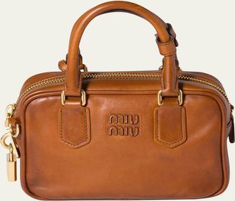 Miu Miu Arcadie Aged Leather Top-Handle Bag