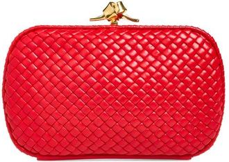 Bottega Veneta Intreccio Minaudi&egrave;re Clutch in Cardinal-Brass V at Nordstrom