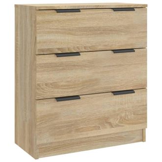 Berkfield Home Decorative 3 Piece Sideboards Sonoma Oak Engineered Wood in Light Tan