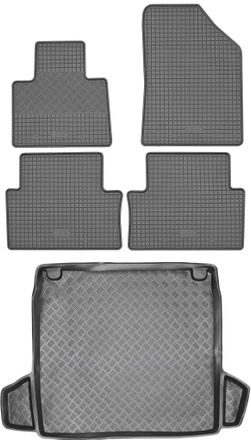 OEM Juego De Alfombrillas De Goma Para Coche Y Alfombrilla Para Maletero Para Citro&euml;n C5 Ii Sed&aacute;n (2008-2017)