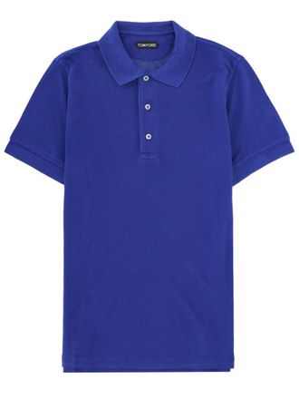 Tom Ford Lyocell-Cotton Three-Button Polo Shirt