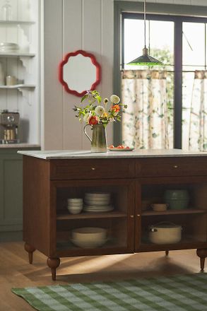 Anthropologie The Fern Rectangular 55 Marble Top Kitchen Island