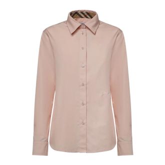 Burberry Cotton Poplin Shirt - female - Burberry - Shirts - Pink - 2XS - Blouses & Shirts