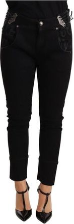 Ermanno Scervino Chique Skinny zwarte katoenen broek met lage taille - Dames - Skinny Jeans - Zwart - W26 - Katoen - Jeans