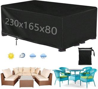 OEM Funda Para Muebles De Jard&iacute;n - Funda Protectora Para Mesa (rectangular) - Funda Protectora Para Sof&aacute; De Sal&oacute;n - Negra - 23016580cm