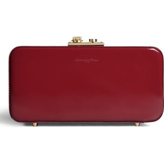 Gianvito Rossi Val&igrave; Clutch in Red Leather at Nordstrom, Size Small