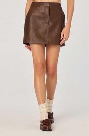ASTR the Label Faux Leather Miniskirt in Brown at Nordstrom Rack, Size X-Large