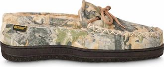 Old Friend Footwear Mens Suede Rubber Outsole Moccasin In Camouflage