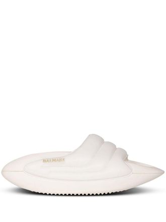 Balmain B-IT quilted leather slides - women - Rubber - 35.5 - White