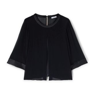 Motivi Dames, Blouses & Shirts, Zwart, Maat: XS Leer