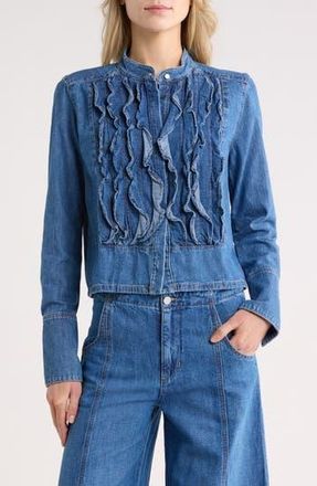 TWP Patti Ruffle Denim Jacket in Vintage Wash at Nordstrom Rack, Size Large