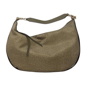 Borbonese Shoulder Bags, female, Green, Size: ONE SIZE Borsa Hobo Medium