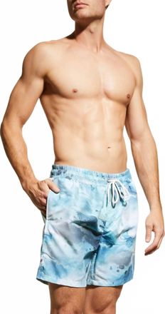 Sol Angeles Marble Swirl Swim Shorts In Blue