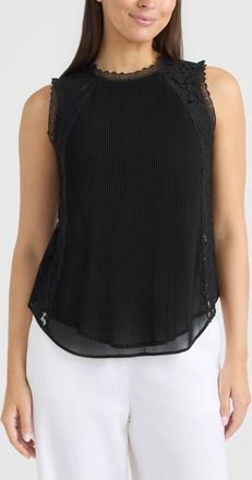 Ellen Tracy Womens Mix Media Top with Lace