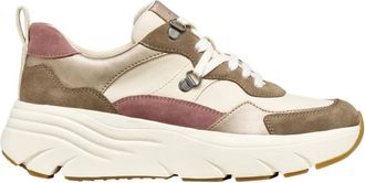 Geox Schoenen, Dames, Beige, 38 EU, Leer, Diamanta Sneakers
