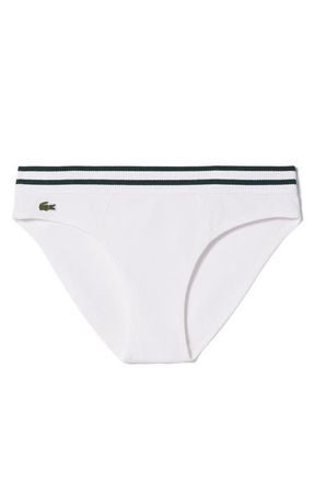 Lacoste Cotton Blend Rib Briefs in White at Nordstrom, Size 3X-Large