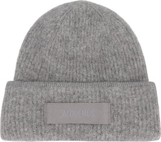 Jacquemus Accessoires, Dames, Grijs, ONE Size, Wol, Gros Grain beanie