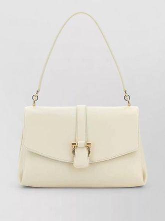 Ferragamo leather shoulder bag gold tone hardware top handle