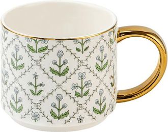 Sweet Water Decor Patterned 14 oz Gold Handle Coffee Mug in Floral Quilt at Nordstrom