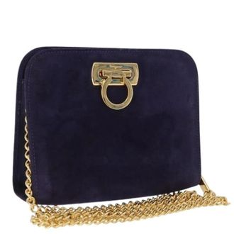 Ferragamo Pre-owned Shoulder Bag - Dames - Pre-owned - Paars - Maat: ONE Size Su&egrave;de