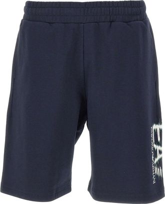 Emporio Armani Visibility Special Logo Shorts - Heren - Korte Broeken - Blauw - S - Katoen - Korte Broeken