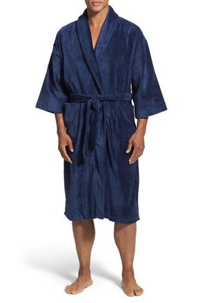 Majestic International Terry Velour Robe in Navy at Nordstrom, Size Small