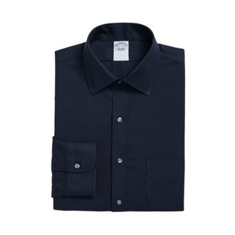 Brooks Brothers Slim Fit Non-Iron Performance Shirt met Ainsley Kraag - Heren - Zakelijke Overhemden - Blauw - XS - Katoen - Overhemden