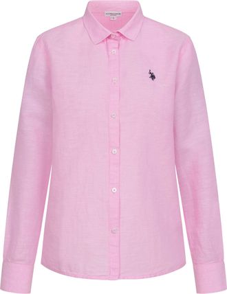 U.S.Polo Association dames linnen blouse van linnen-katoenmix