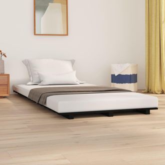 vidaXL Estructura De Cama Madera Maciza De Pino Negro 90x190 Cm Vidaxl