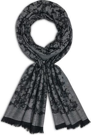 Karl Lagerfeld Metallic Daisy Evening Wrap Scarf in Black at Nordstrom Rack