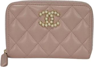 Chanel Pre-owned Wallets, female, Pink, Size: ONE SIZE Pre-owned Leather wallets