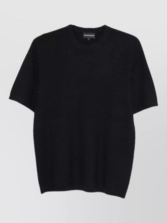 Emporio Armani textured knit crew neck short sleeve top