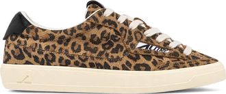 Autry Leopard Print Suede and Canvas Low-Top Sneakers