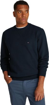 Tommy Hilfiger Mens Essential Crew Neck Regular Fit Fleece Sweatshirt, Blue (Desert Sky), L