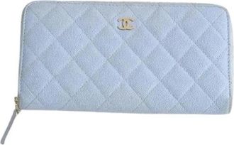 Chanel Pre-owned Portefeuille - Dames - Vintage Accessoires - Blauw - ONE Size - Leer - Vintage