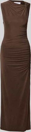 LeGer By Lena Gercke Maxikleid mit Raffungen Modell Domique in Dunkelbraun, Gr&ouml;&szlig;e 34