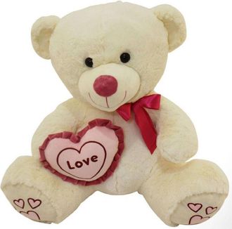 Trade Shop Trade Shop - Osito Peluche Corazon 55cm Marioneta Infantil Peluche Suave San Valentin