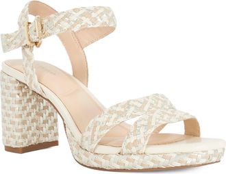 Dune London Manifesting Ankle Strap Platform Sandal in Beige Multi at Nordstrom, Size 8.5Us