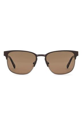Fossil 56mm Rectangular Sunglasses in Matte Brown/Brown at Nordstrom